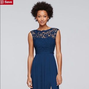 Long Bridesmaid Dress with Ribbon Waist